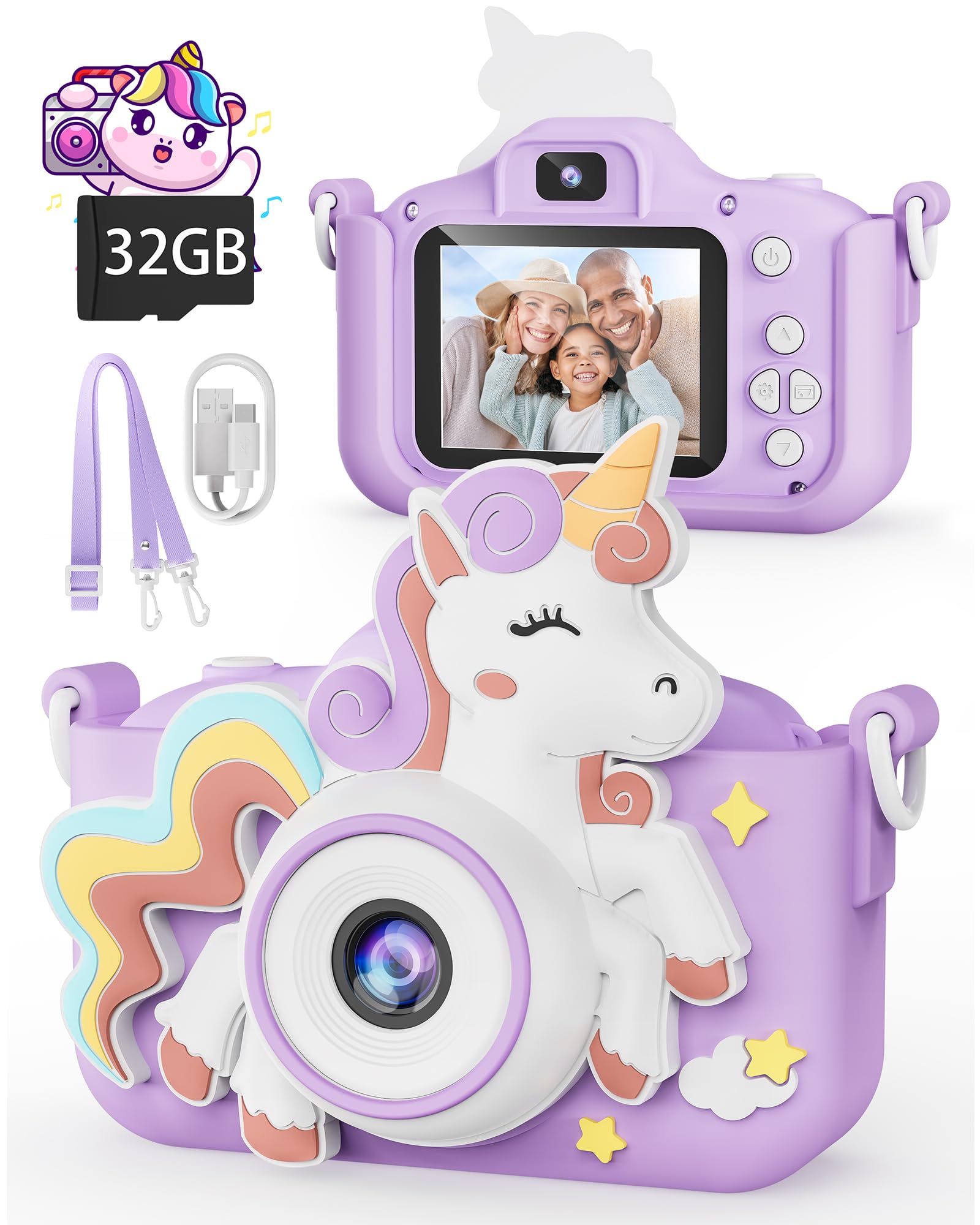 Kikapabi Kids Camera with dual camera for vivid photos.