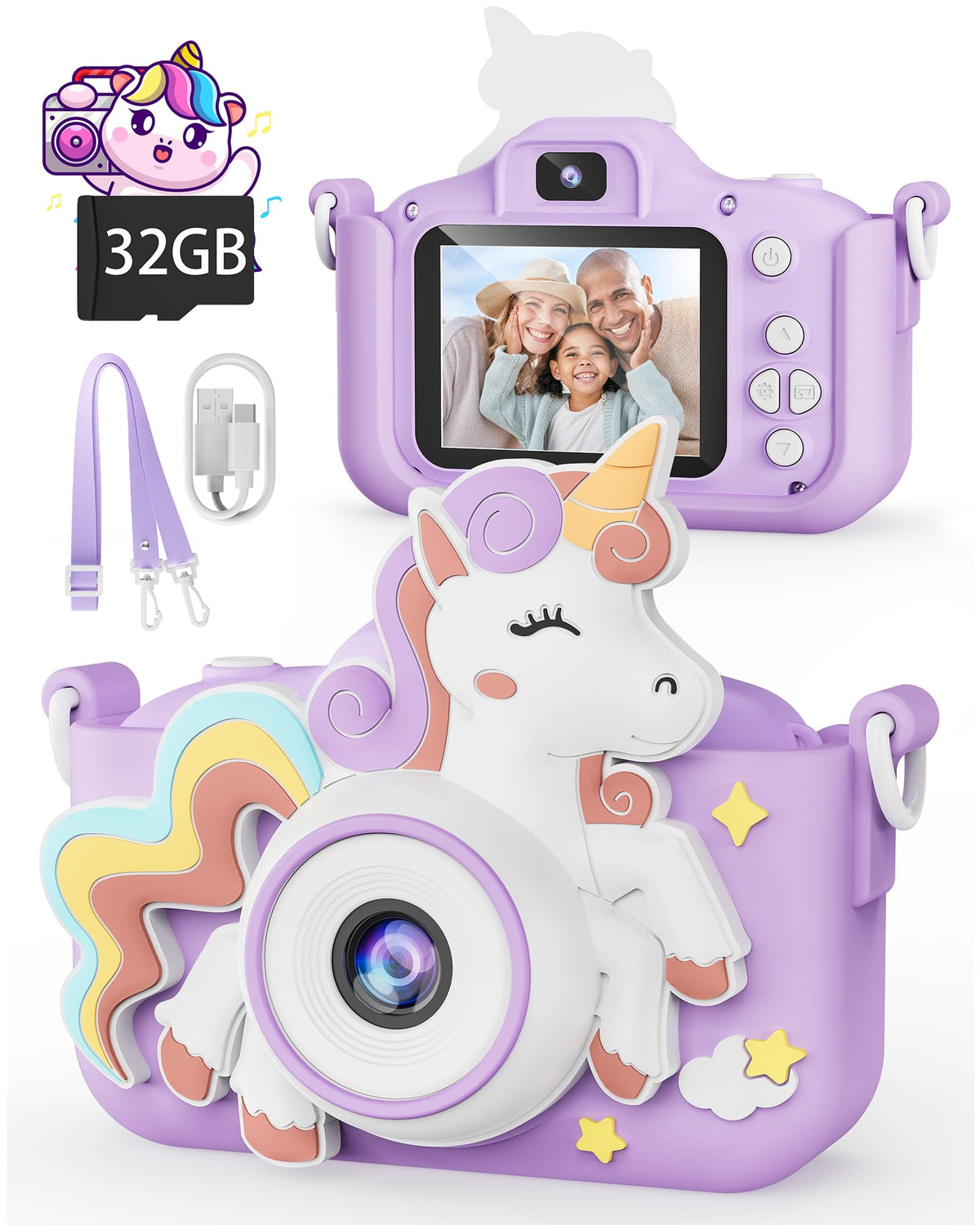 Kikapabi Kids Camera with dual camera for vivid photos.