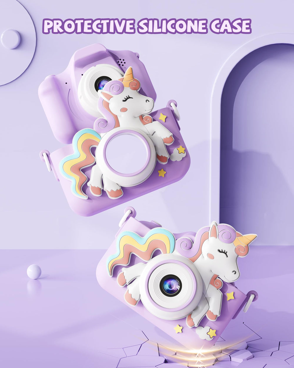 Kikapabi Kids Camera with HD IPS screen for clear selfies and videos.