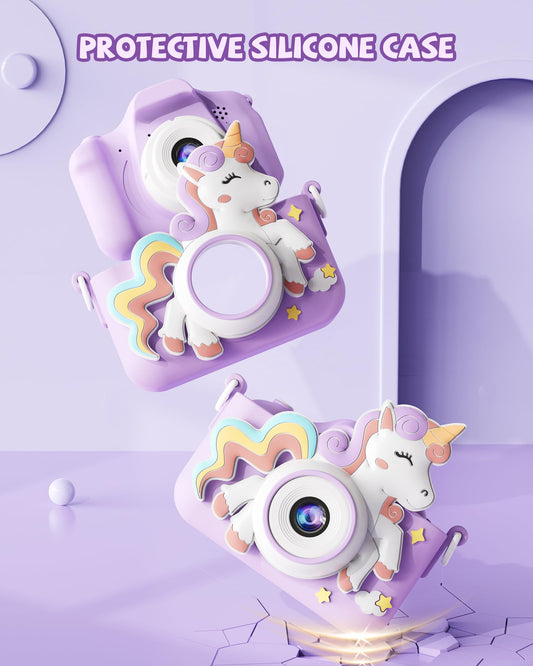 Kikapabi Kids Camera with HD IPS screen for clear selfies and videos.
