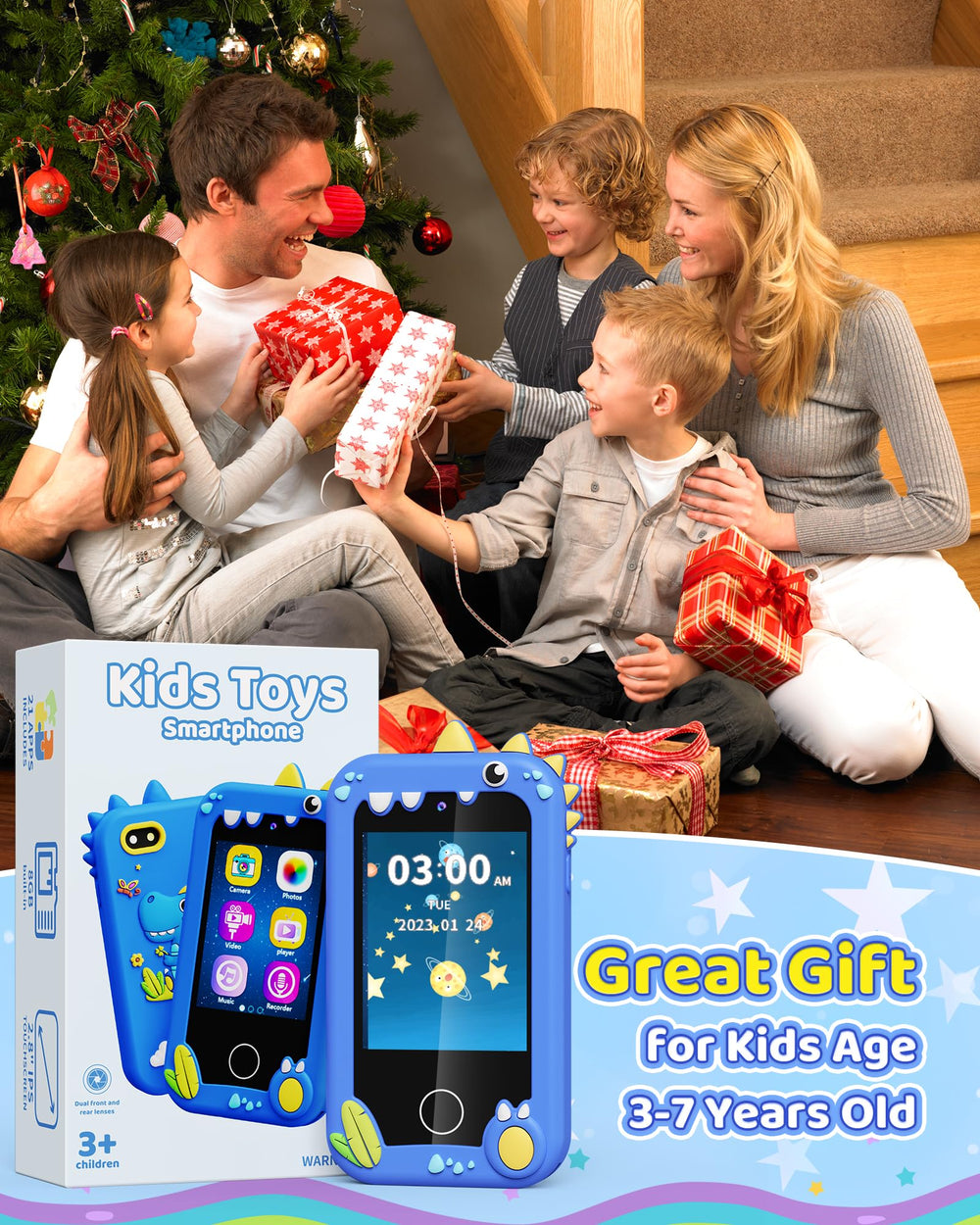 Kikapabi Kids Smart Phone blue wallpaper options inspire creativity during screen time