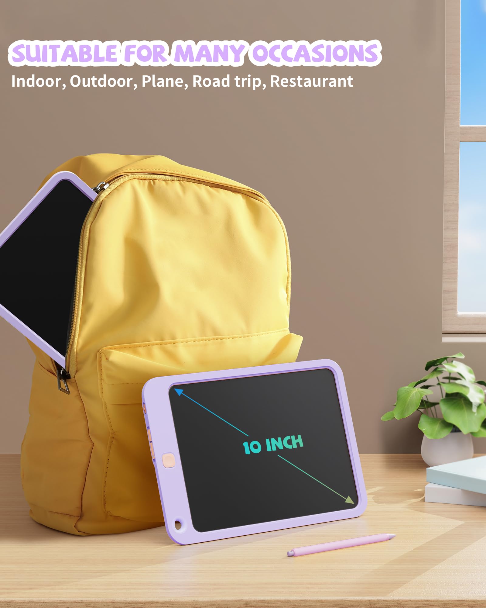 Kikapabi lightweight 10-inch doodle board for car trips and classrooms