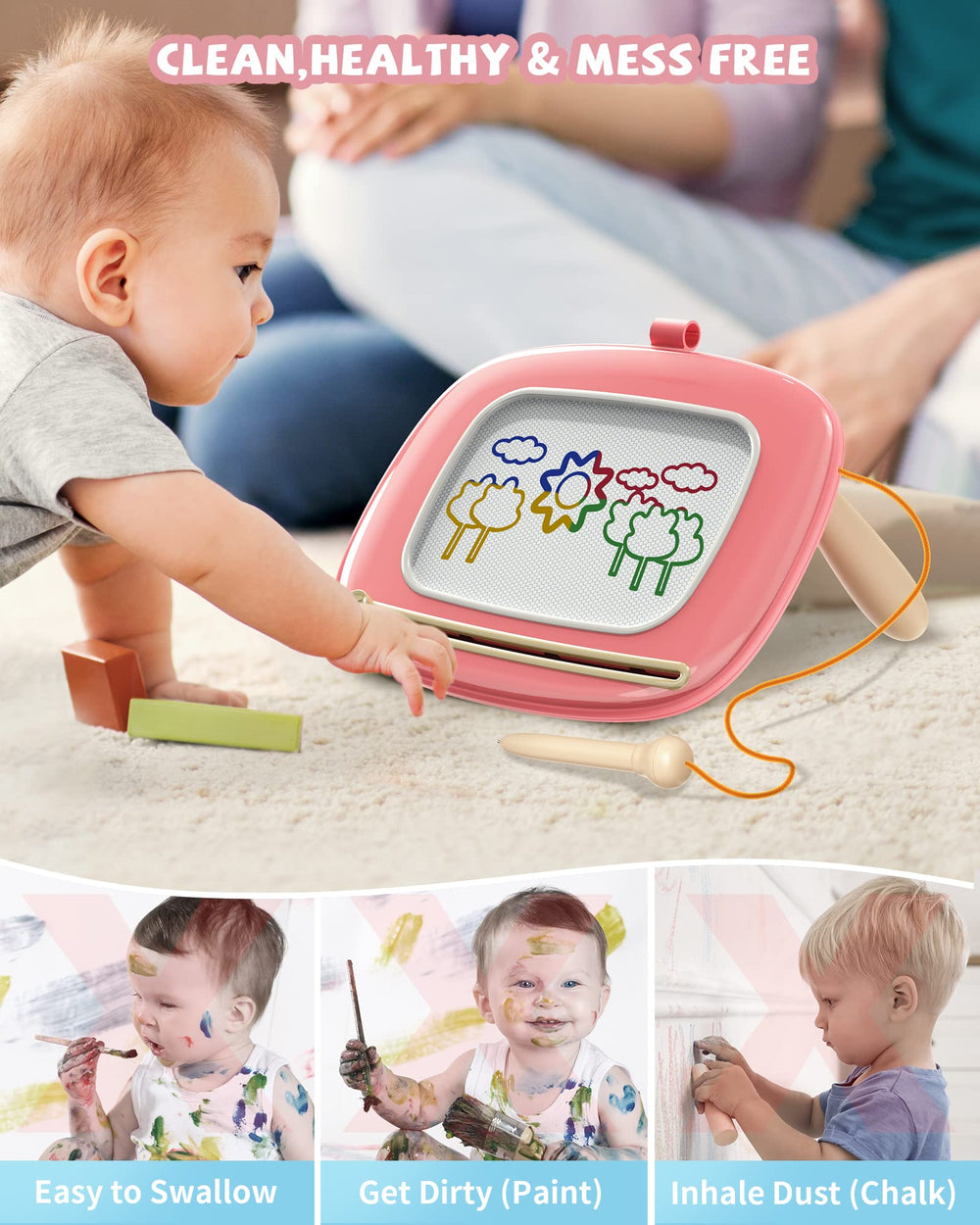 Kikapabi portable drawing board fits in a diaper bag for travel