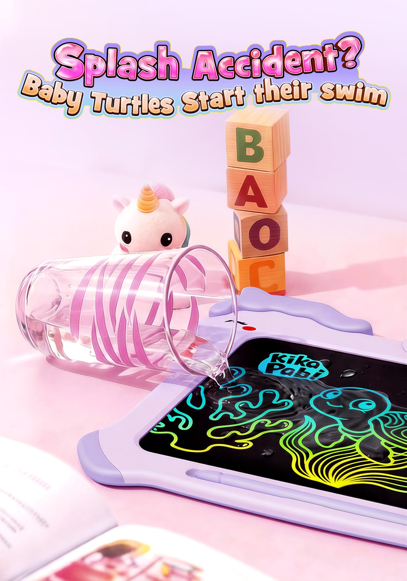 Kikapabi unicorn-stylus tether keeps the pen within reach during play.