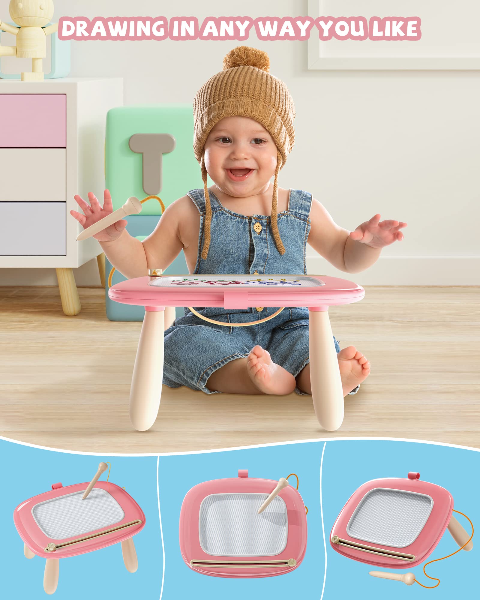 Kikapabi board with wobble-proof legs providing stable, engaging play