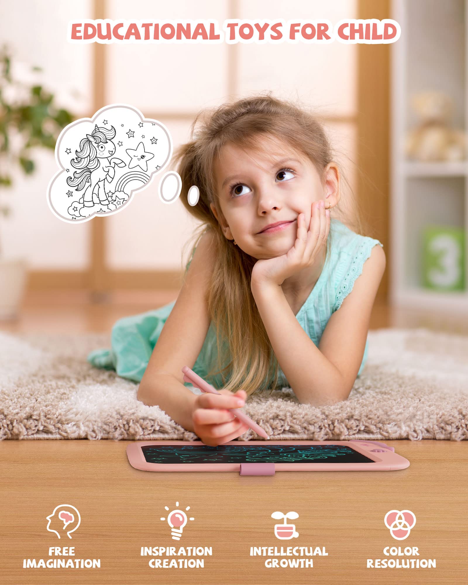 Kikapabi writing tablet with stylus for clean, mess-free doodling