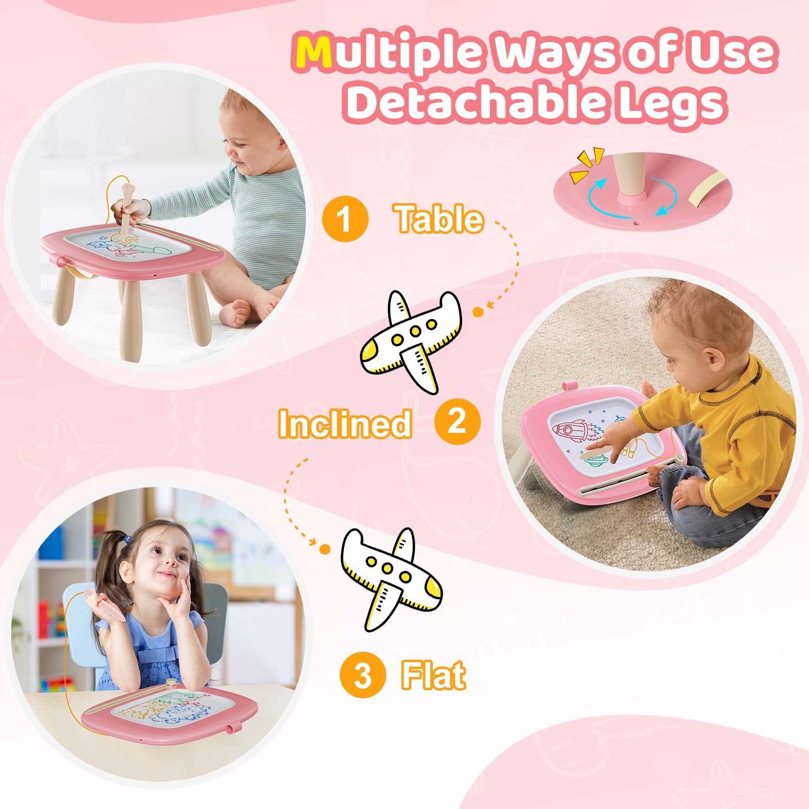 Kikidex soft-pink color board suits toddlers who love bright, friendly colors.