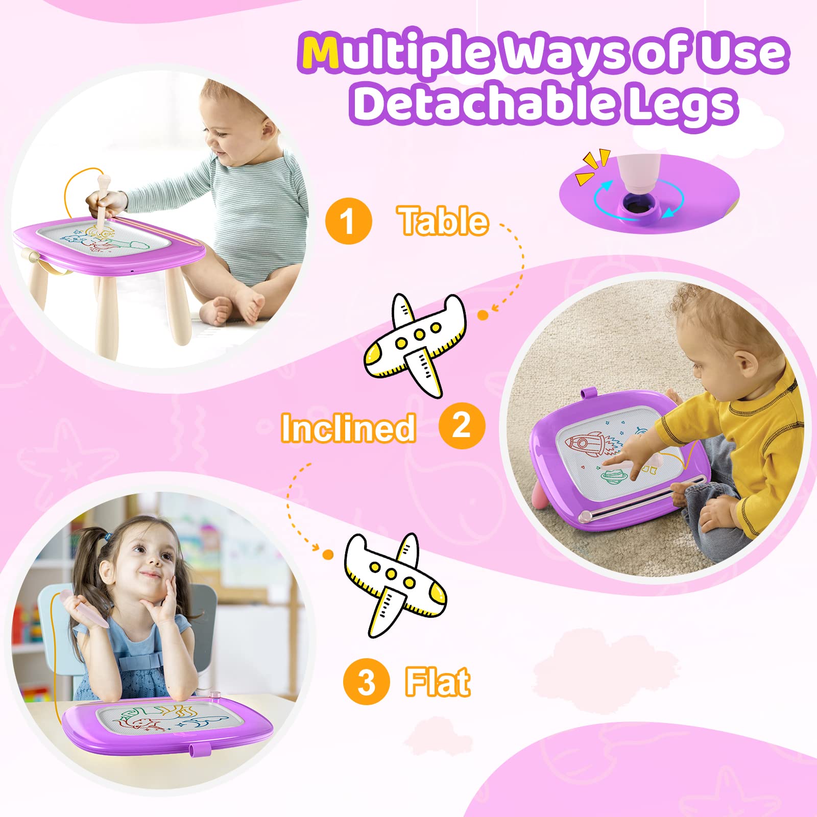 Kikidex adjustable legs adapting to growing toddlers' comfort