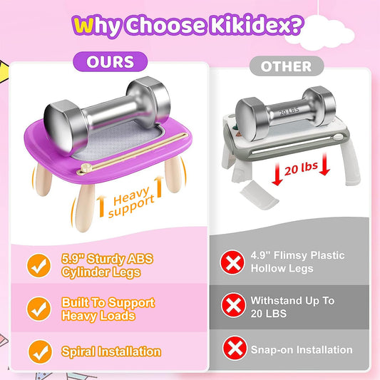 Kikidex purple drawing board side view showing stable build for creative play