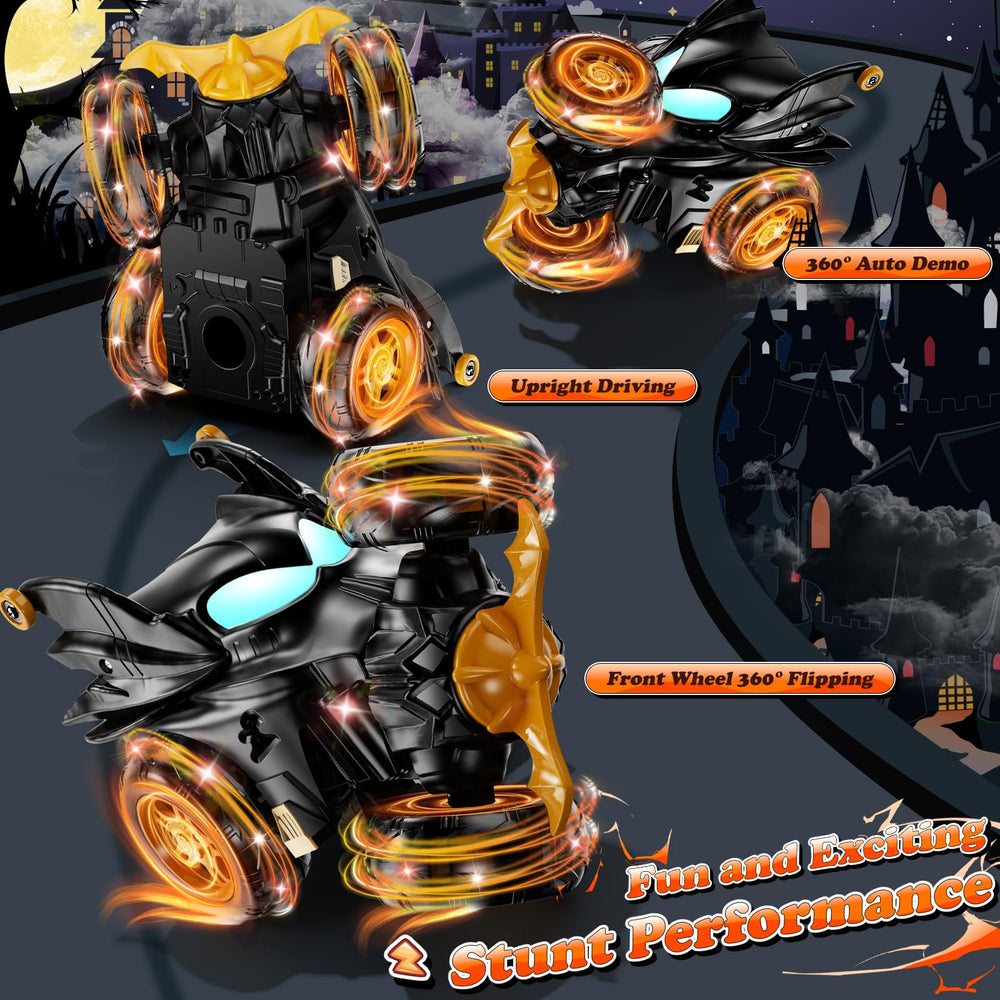 Kikikid Bat RC car LED lights in action for dramatic play