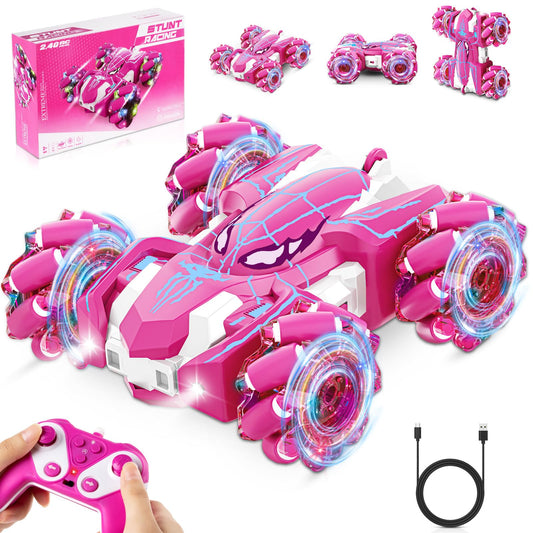 Kikikid remote control car front view with LED lights for day and night play
