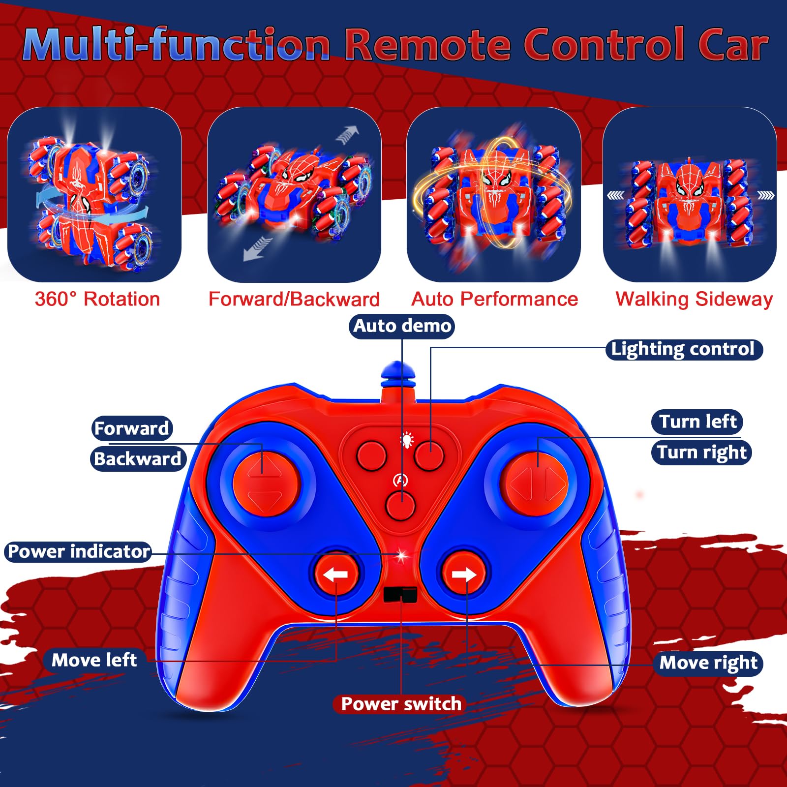 Kikikid Spider RC car performing drift action for dynamic stunts