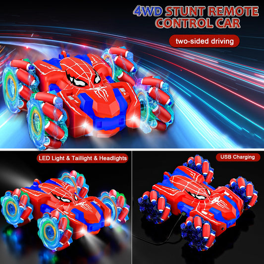 Kikikid Spider RC car with LED wheels for bright nighttime visibility