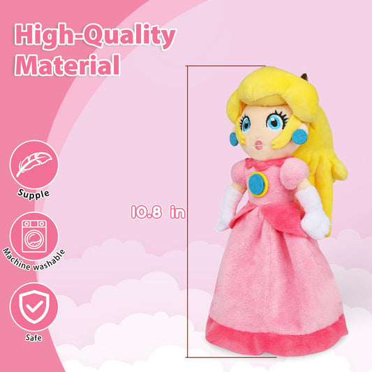 KILATIVE Princess Peach plush close-up face with embroidered features for charm.