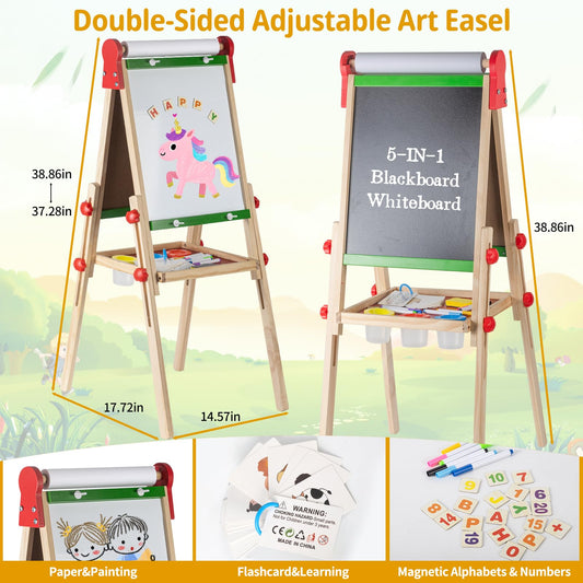 Kileubuto adjustable-height easel that grows with your child, ideal from toddlers to early learners.
