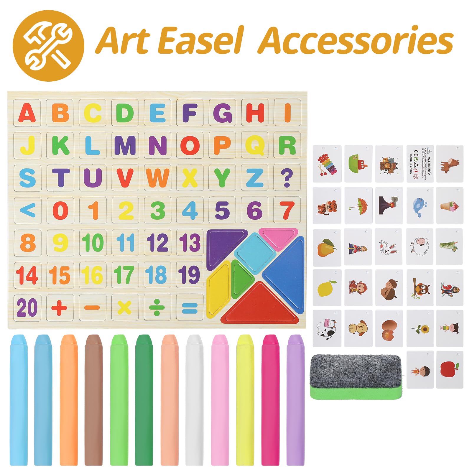 Kileubuto easel featuring magnetic letters and numbers for early literacy.