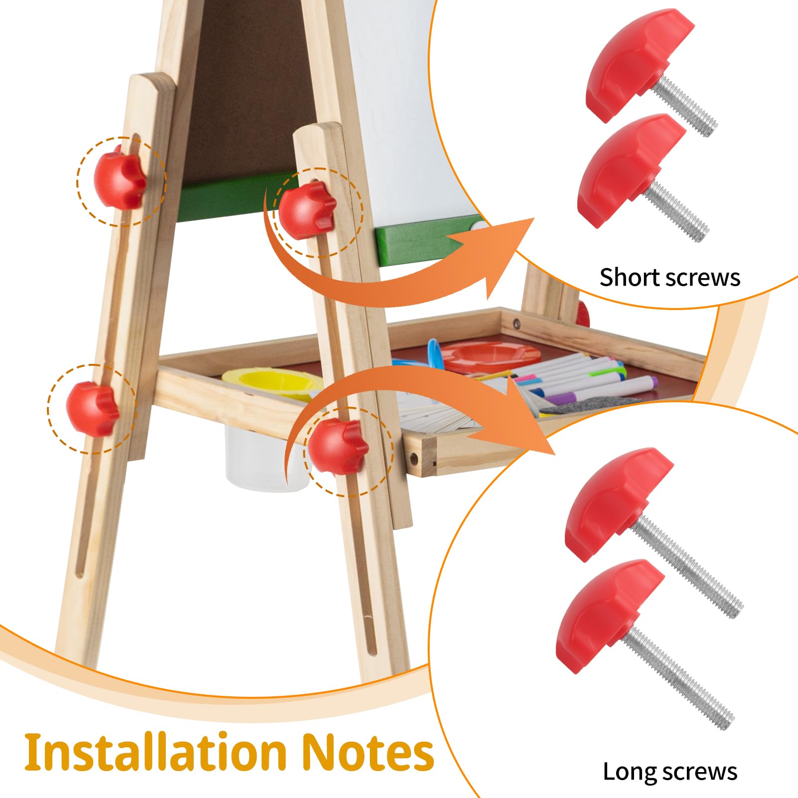 Kileubuto wooden safety materials easel ensures kid-friendly play and peace of mind.