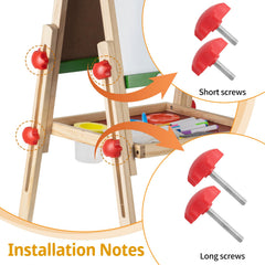 Kileubuto wooden safety materials easel ensures kid-friendly play and peace of mind.