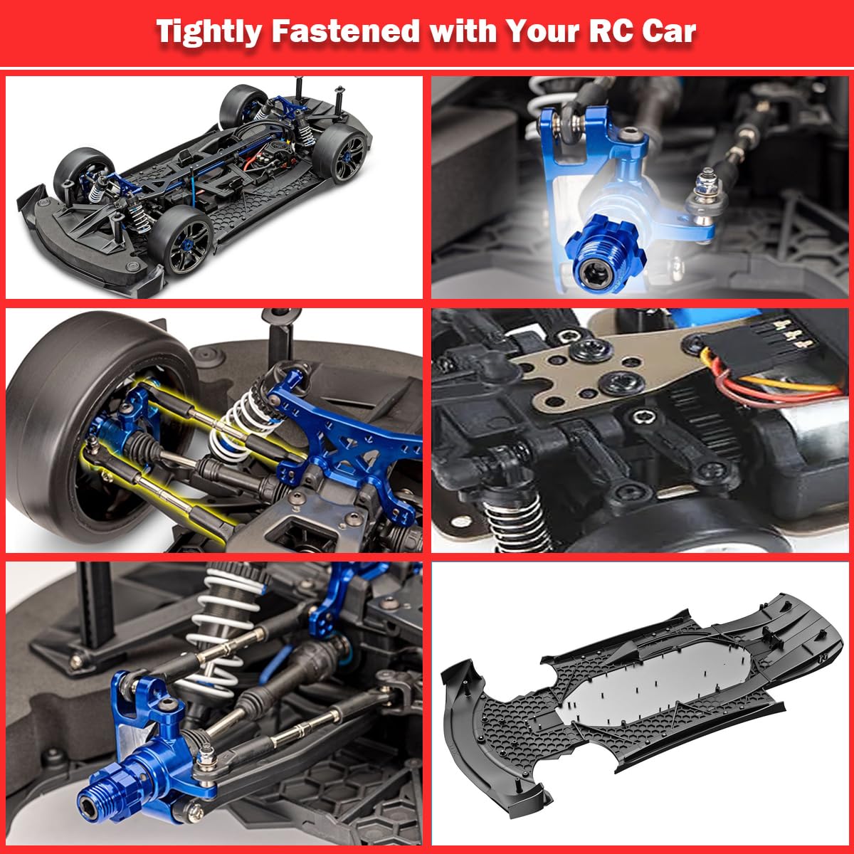 Kimapeso compatible with 1/8 to 1/18 scale RC cars for versatile repairs