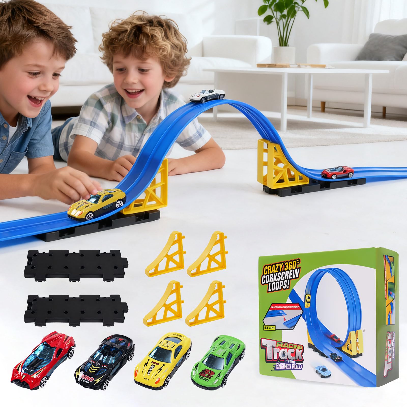 Kimdog flexible race track 15ft layout inspires imaginative play and long, action-packed sessions