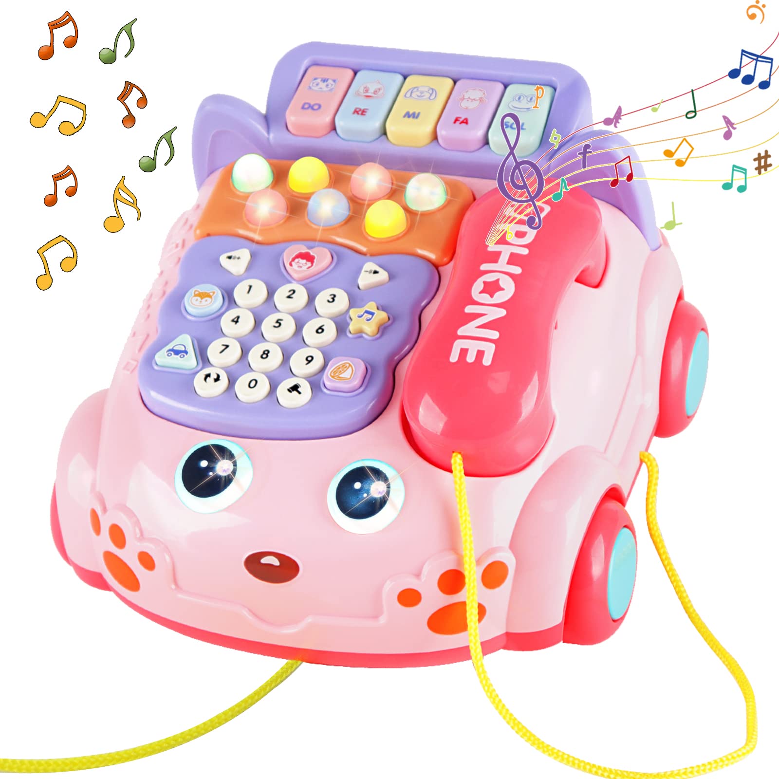Kimery Baby Phone Toy with piano lights invites playful exploration and auditory learning.