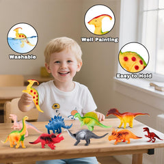 Kimicare 18 dino figures hand-sized for easy grip and hands-on play.