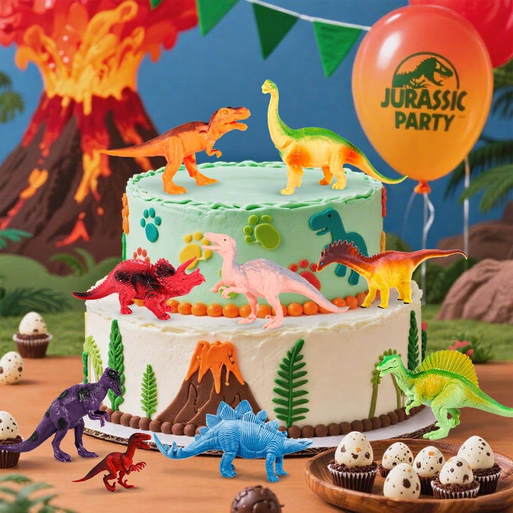 Kimicare dinosaur party favors include realistic dinos for classroom or party.