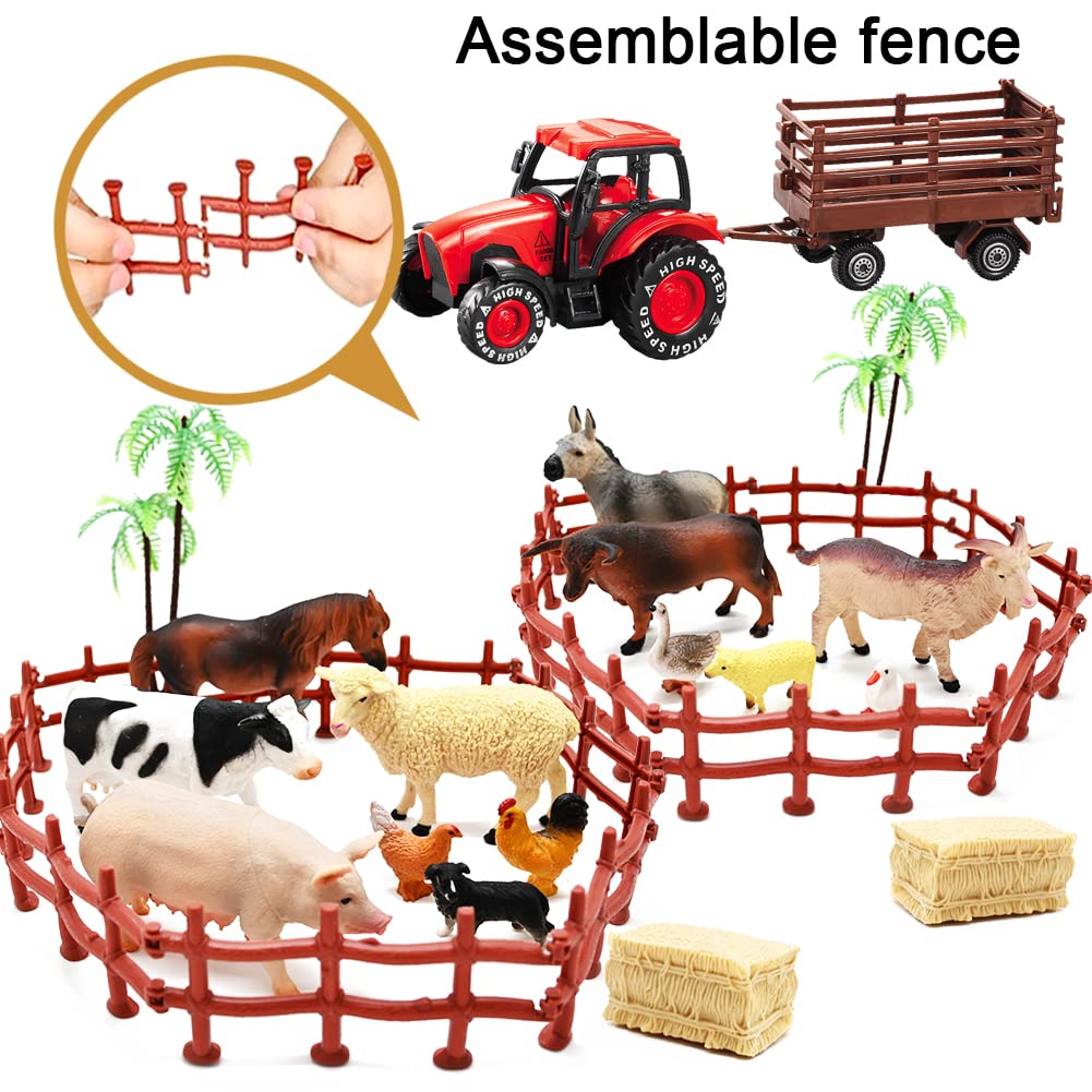 Kimicare farm fence and decor set enhances spacious pretend farm environments.