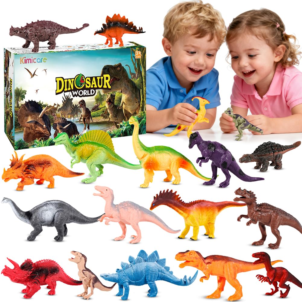 Kimicare kids dinosaur figures collection for imaginative play and learning.