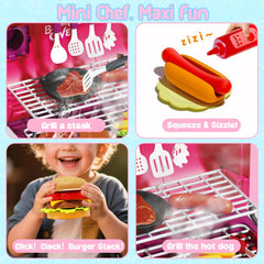 Kimicare LED flame light creates authentic grilling ambience for kids