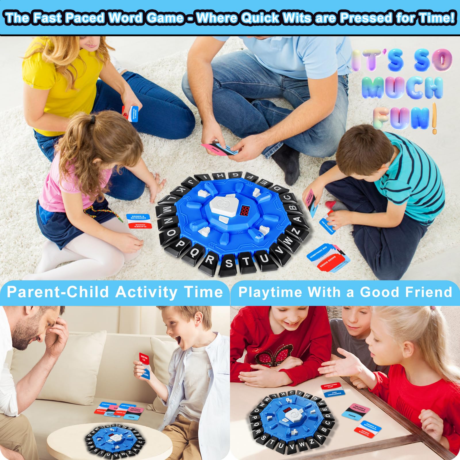 KIMPOK Word Game two game modes showcased on cards.