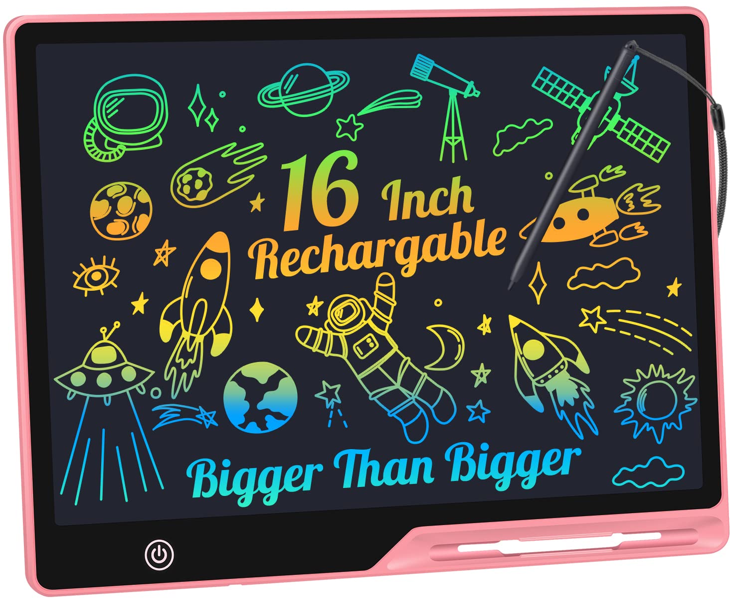 Kinayue LCD Writing Tablet with a 16-inch colorful screen for creative doodles.