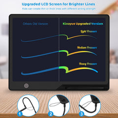 Kinayue pressure-sensitive drawing on a large screen for thick or thin lines.
