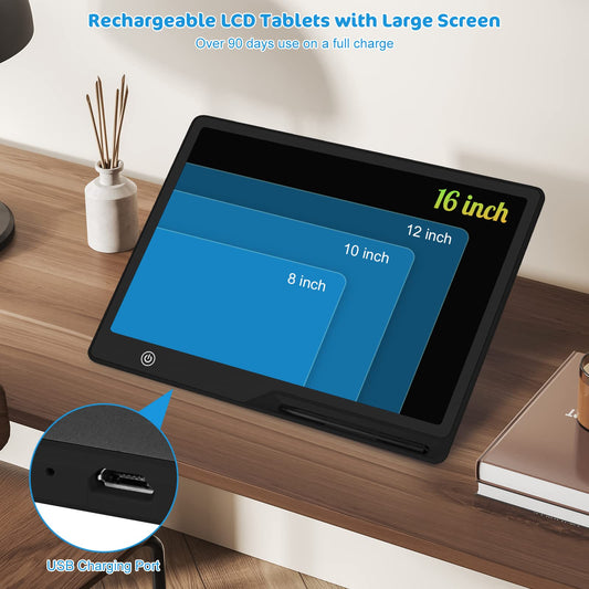 Kinayue USB-rechargeable doodle board for eco-friendly, long trips.