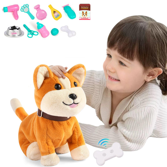 Kindenwinn interactive corgi plush walking motion enhances imaginative play