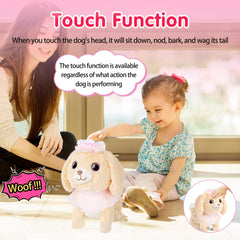 Kindenwinn puppy toy sitting pose supports pretend pet care