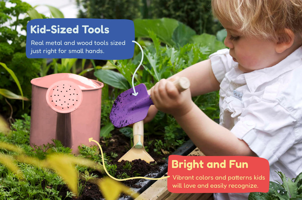 Kinderific gardening set spade durable wooden handle for digging small holes