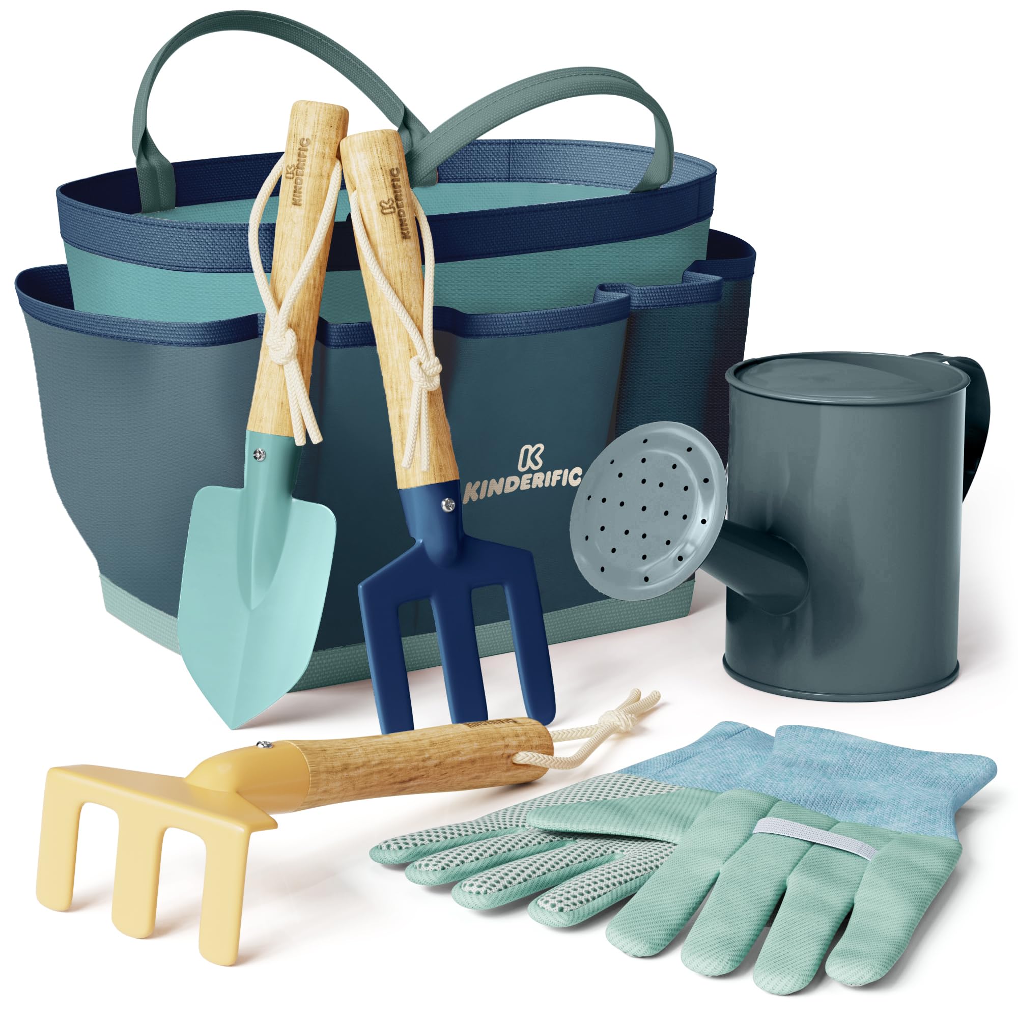 Kinderific gardening-set tote-bag enables easy outdoor learning.