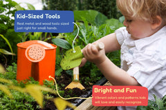 Kinderific Sunshine trowel assisting seedling transplanting