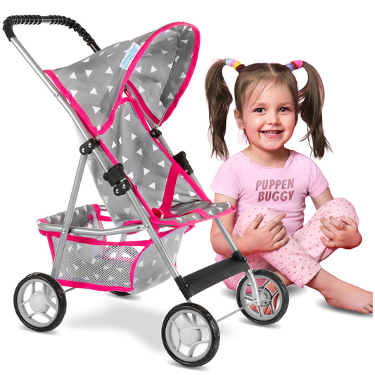 Kinderplay baby doll stroller packaged view, ready for gifting.