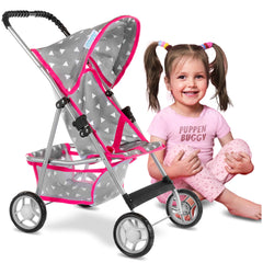 Kinderplay baby doll stroller packaged view, ready for gifting.