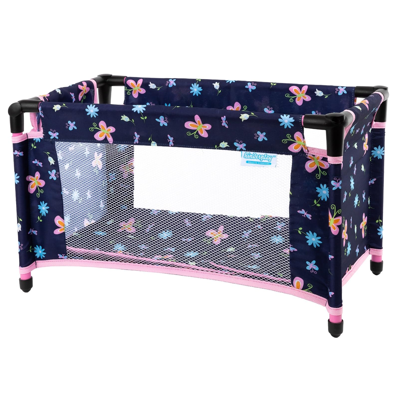 Kinderplay foldable doll crib for travel, easy storage and on-the-go play.