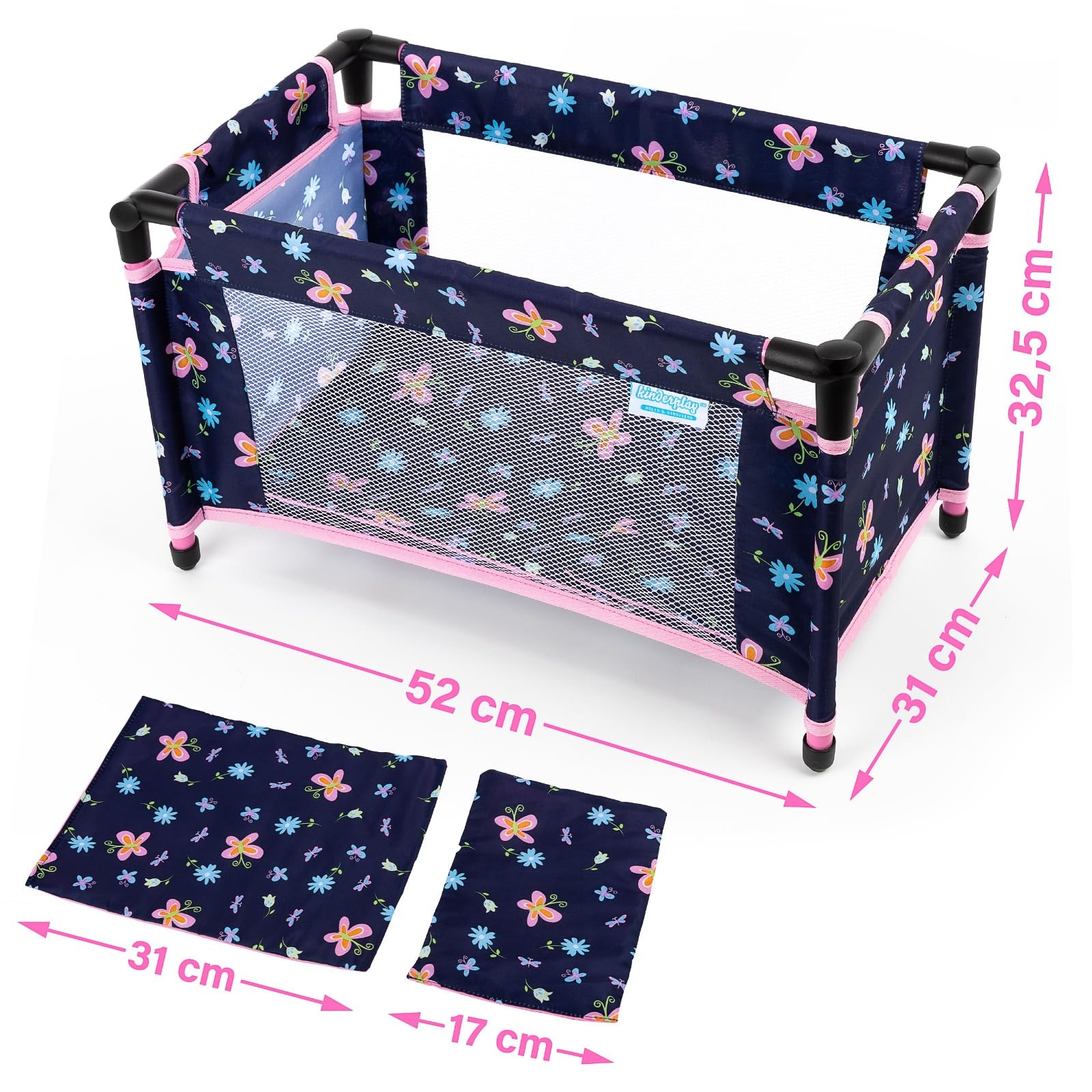 Kinderplay realistic doll bed design promotes nurturing play and storytelling.