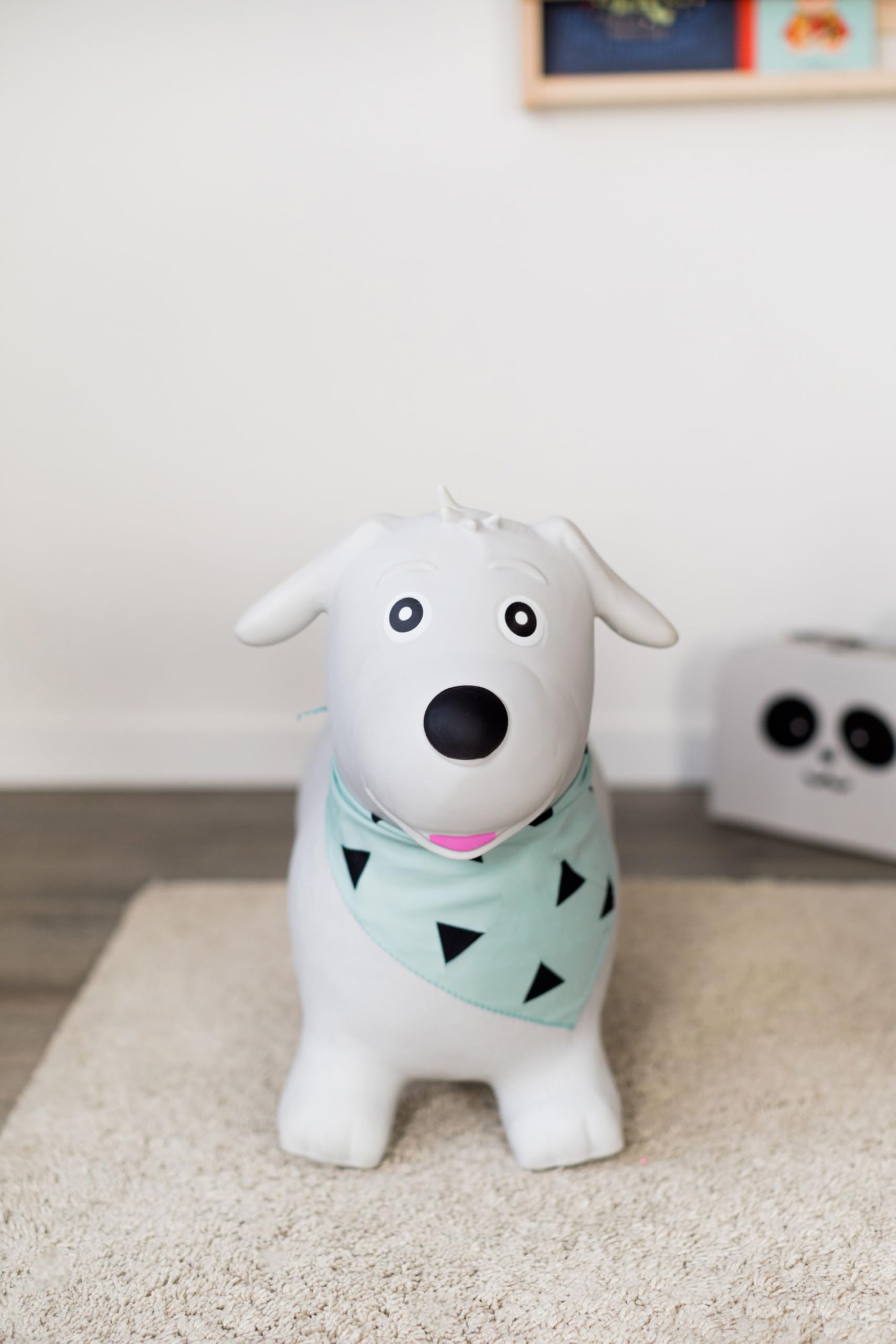 Kindsgut Bouncy Animal Hopper Dog easy-grip handles in use