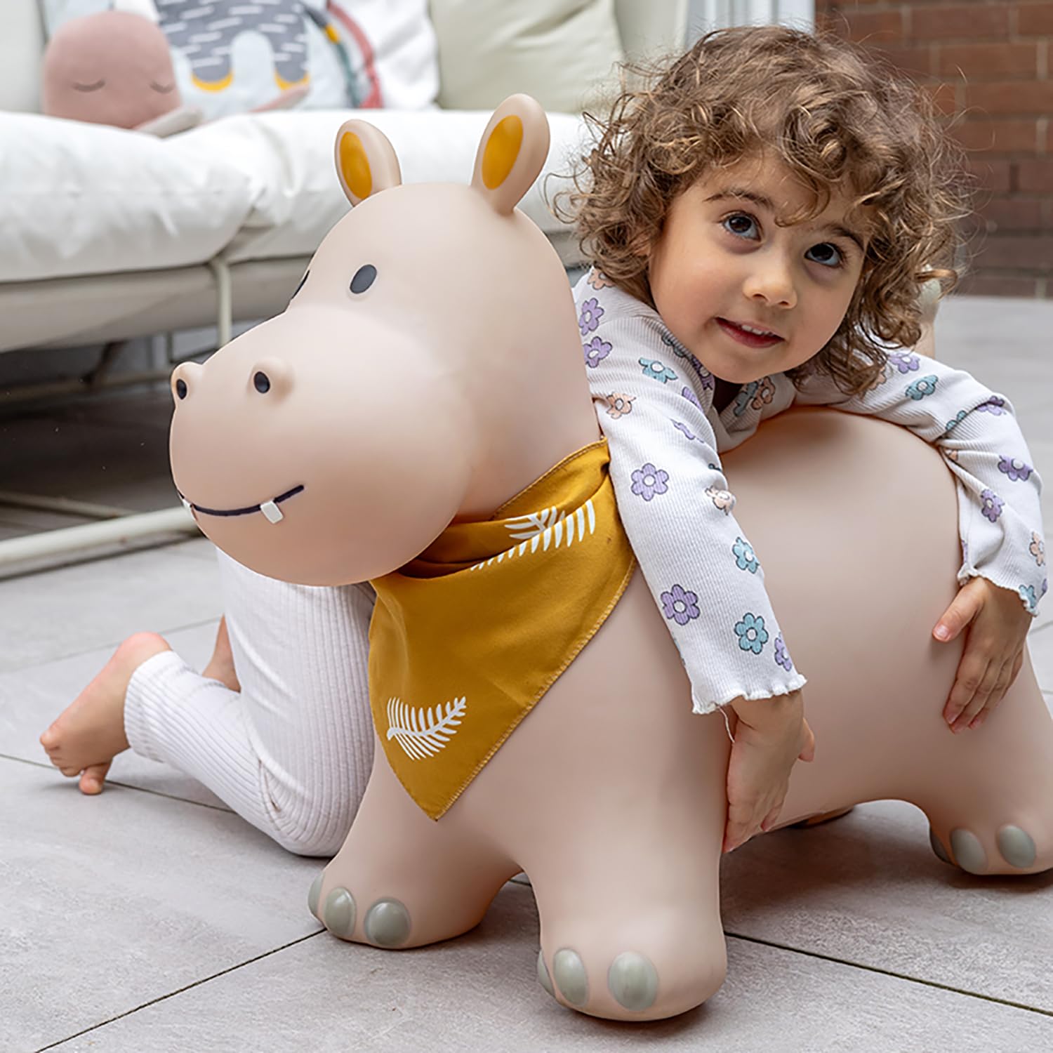 Kindsgut Bouncy Hippo child playing for indoor and outdoor fun.