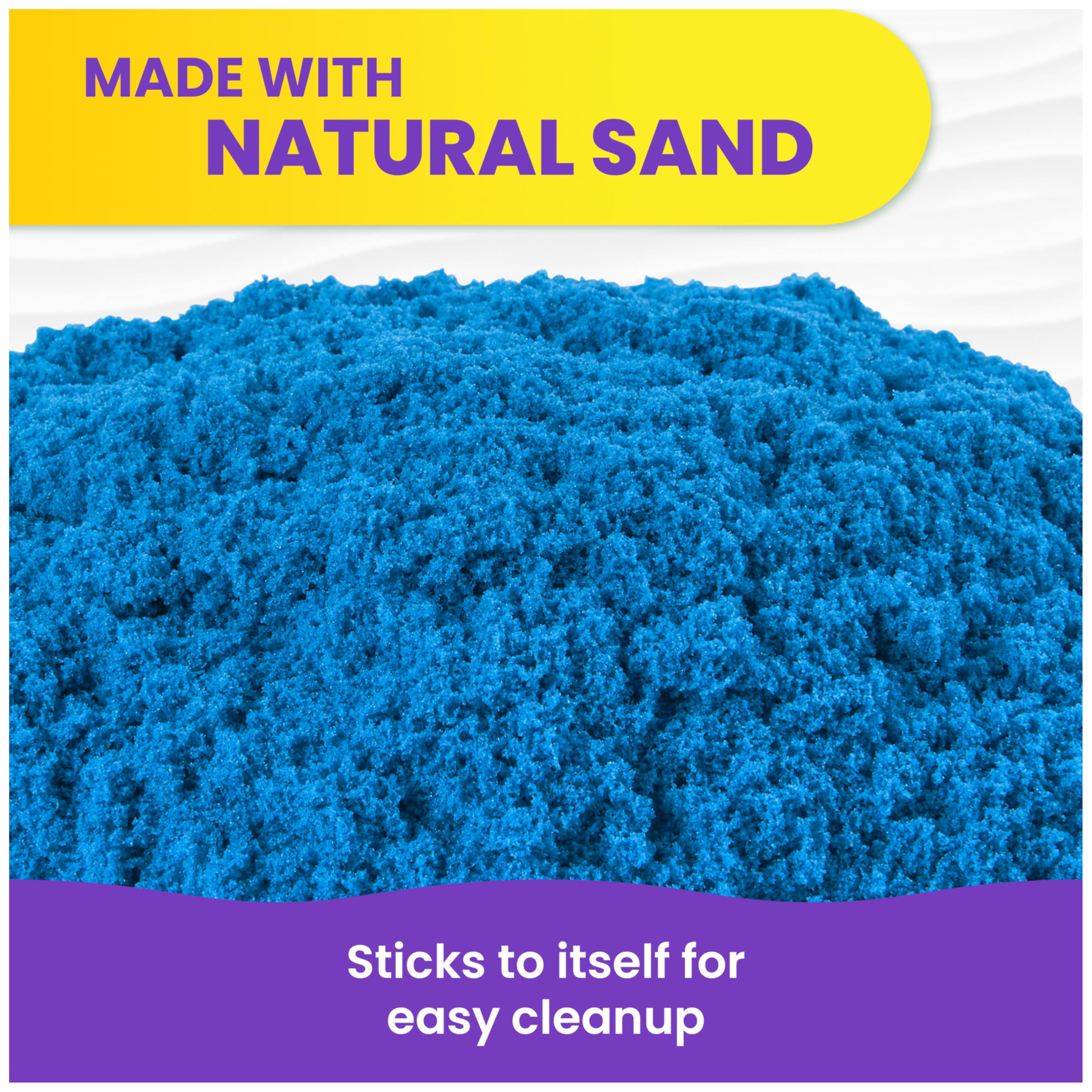 Kinetic Sand resealable bag zipper detail highlighting Kinetic Sand easy storage advantage