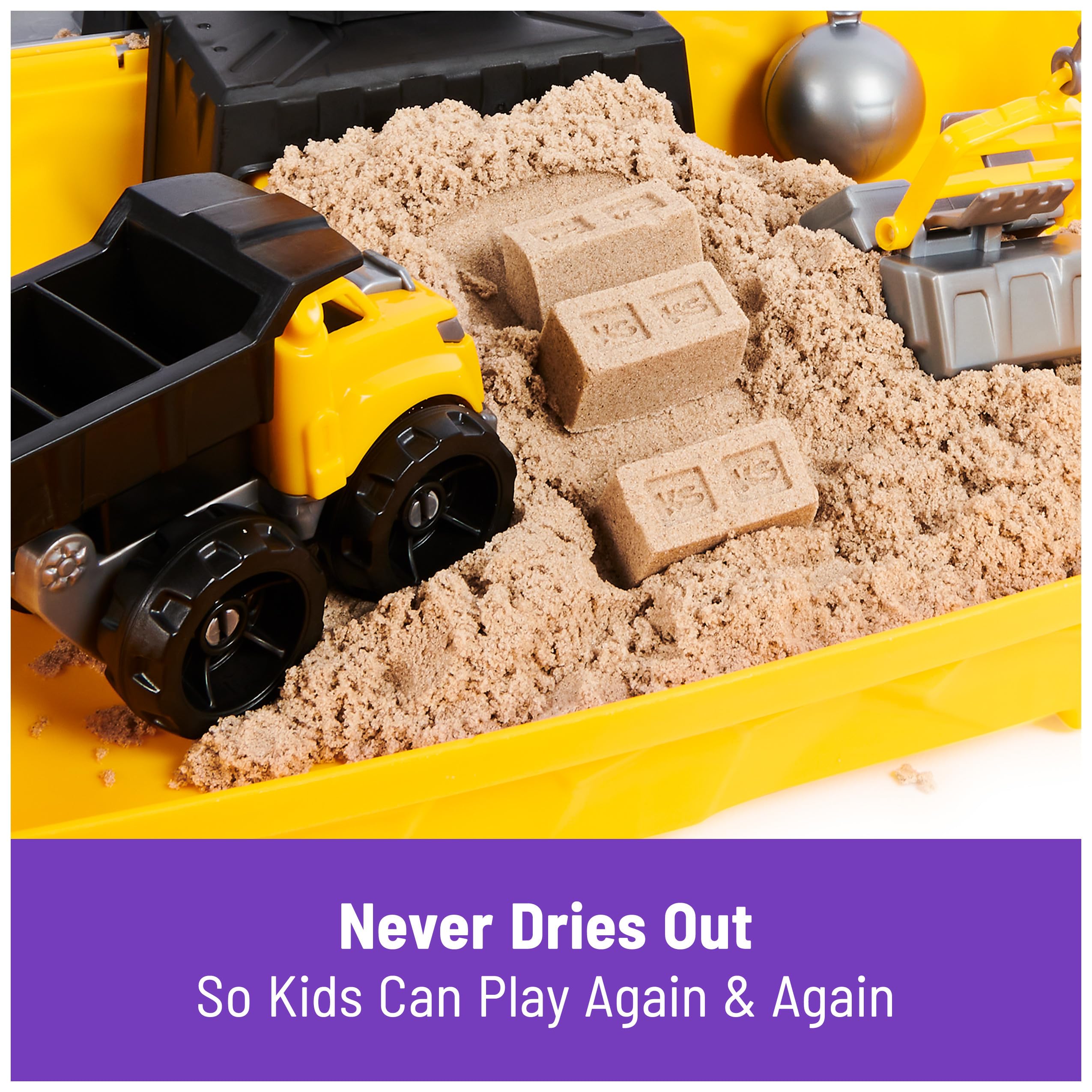 Kinetic Sand folding sandbox packs everything inside for on-the-go fun.
