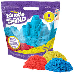 Kinetic Sand front bag showing three primary colors and large quantity benefit