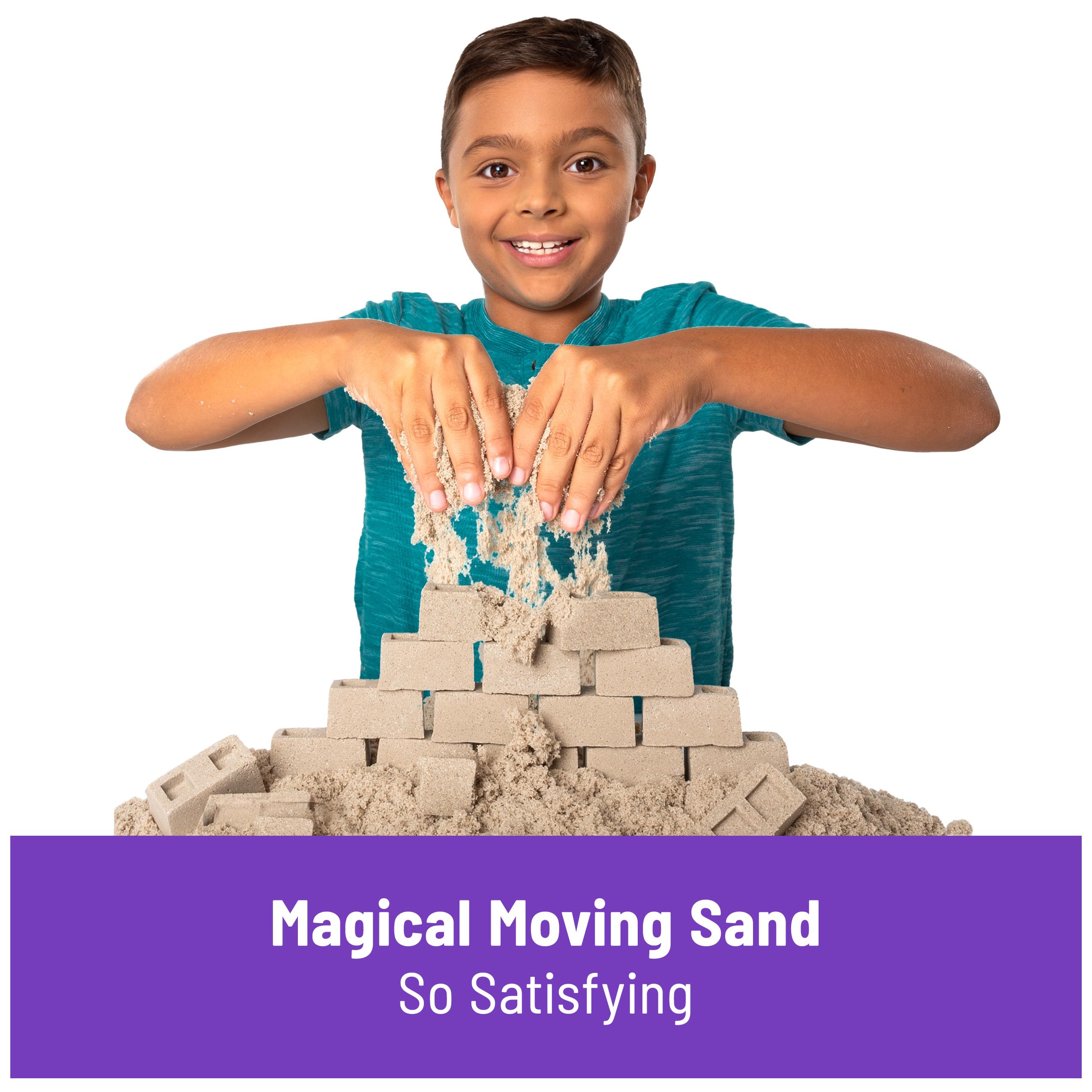 Kinetic Sand sand flows smoothly for soothing sensory play.