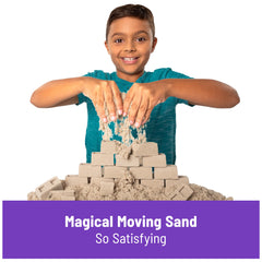 Kinetic Sand sand flows smoothly for soothing sensory play.